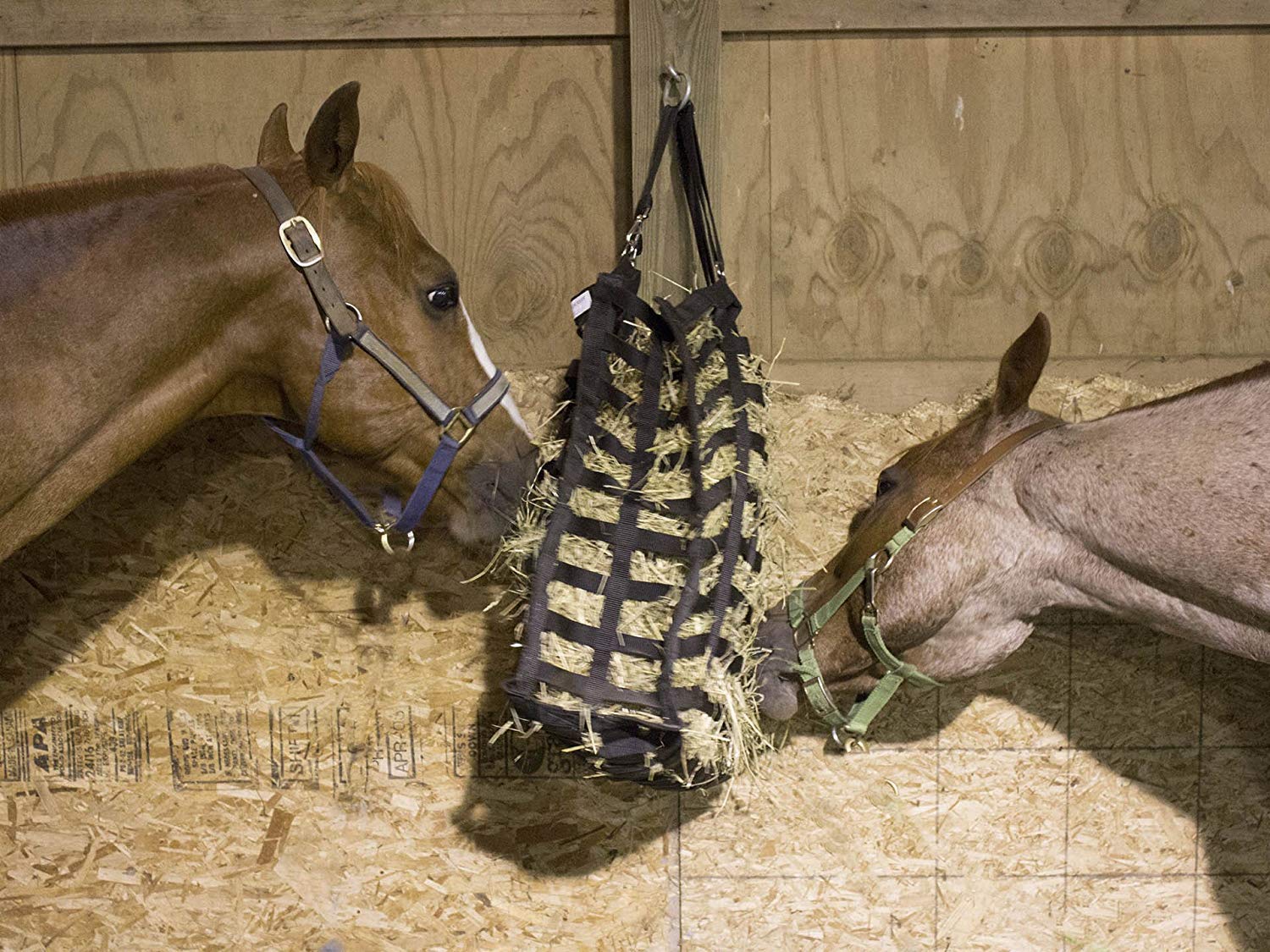 Derby Originals in-use shot demonstrates easy stuffing and steady hay access.