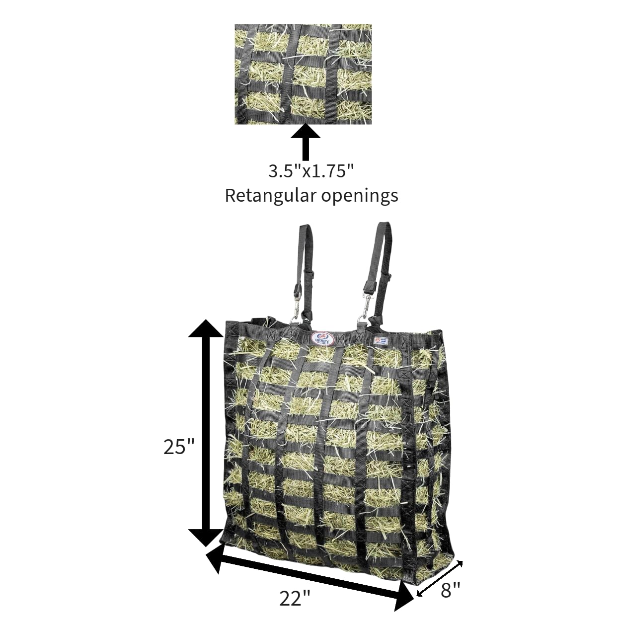 Derby Originals Supreme hay bag openings show reduced waste and smoother feeding.