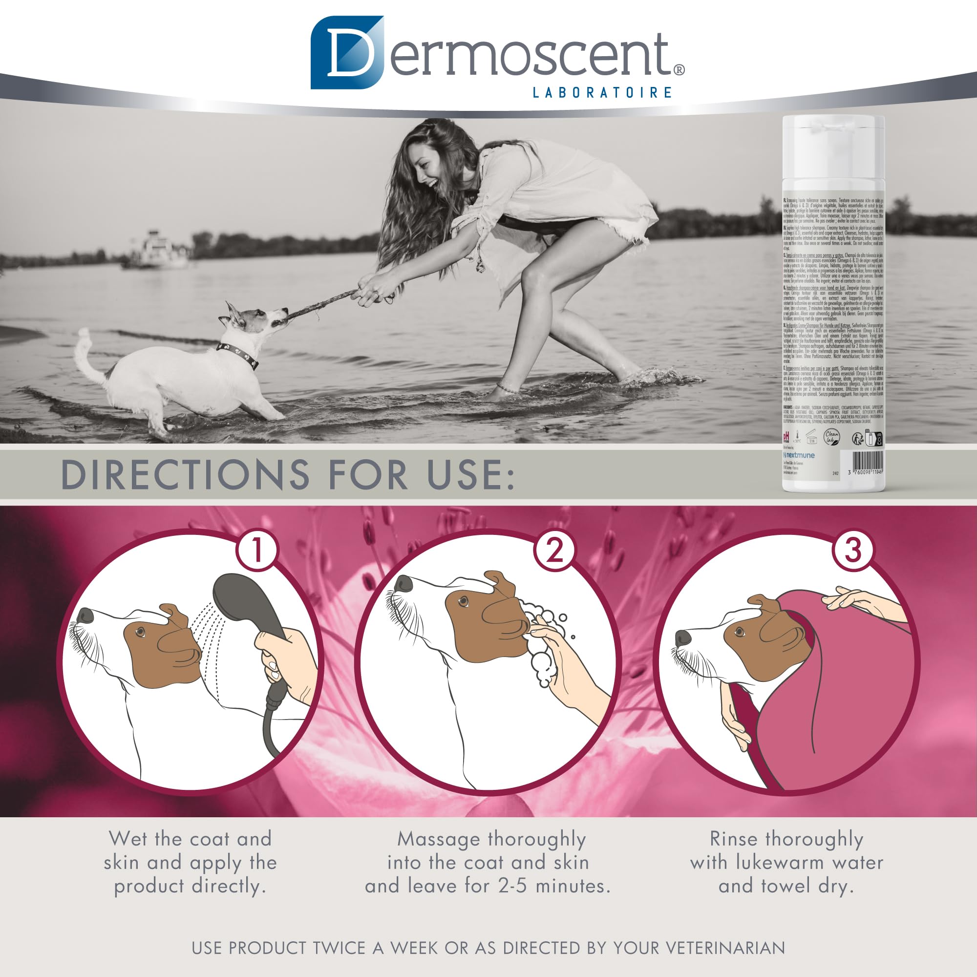 Dermoscent ATOP 7 Shampoo post-walk odor control for a fresh-smelling pet