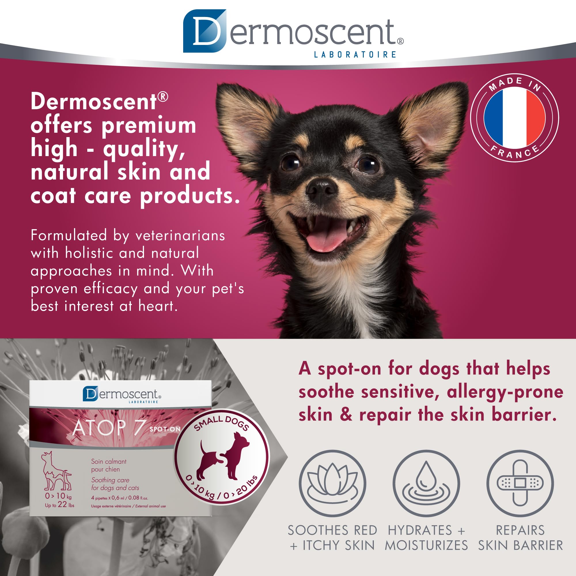 Dermoscent ATOP 7 spot-on veterinarian-recommended for sensitive skin