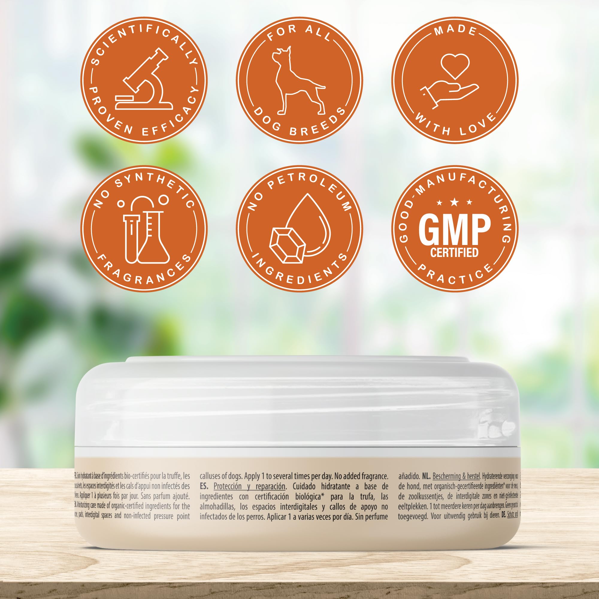 Dermoscent Bio Balm organic-certification highlights 100% natural organic ingredients.