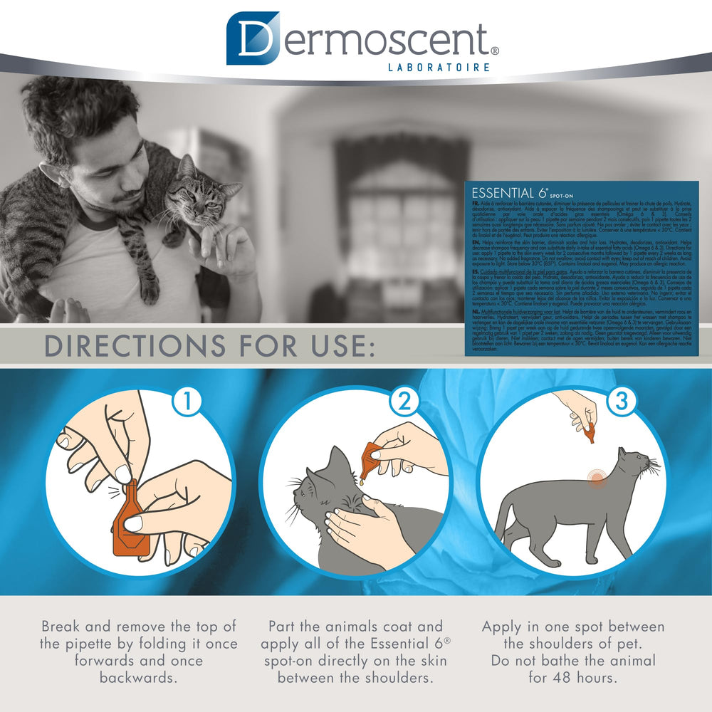 Dermoscent Essential 6 cat-application close-up of spot-on method