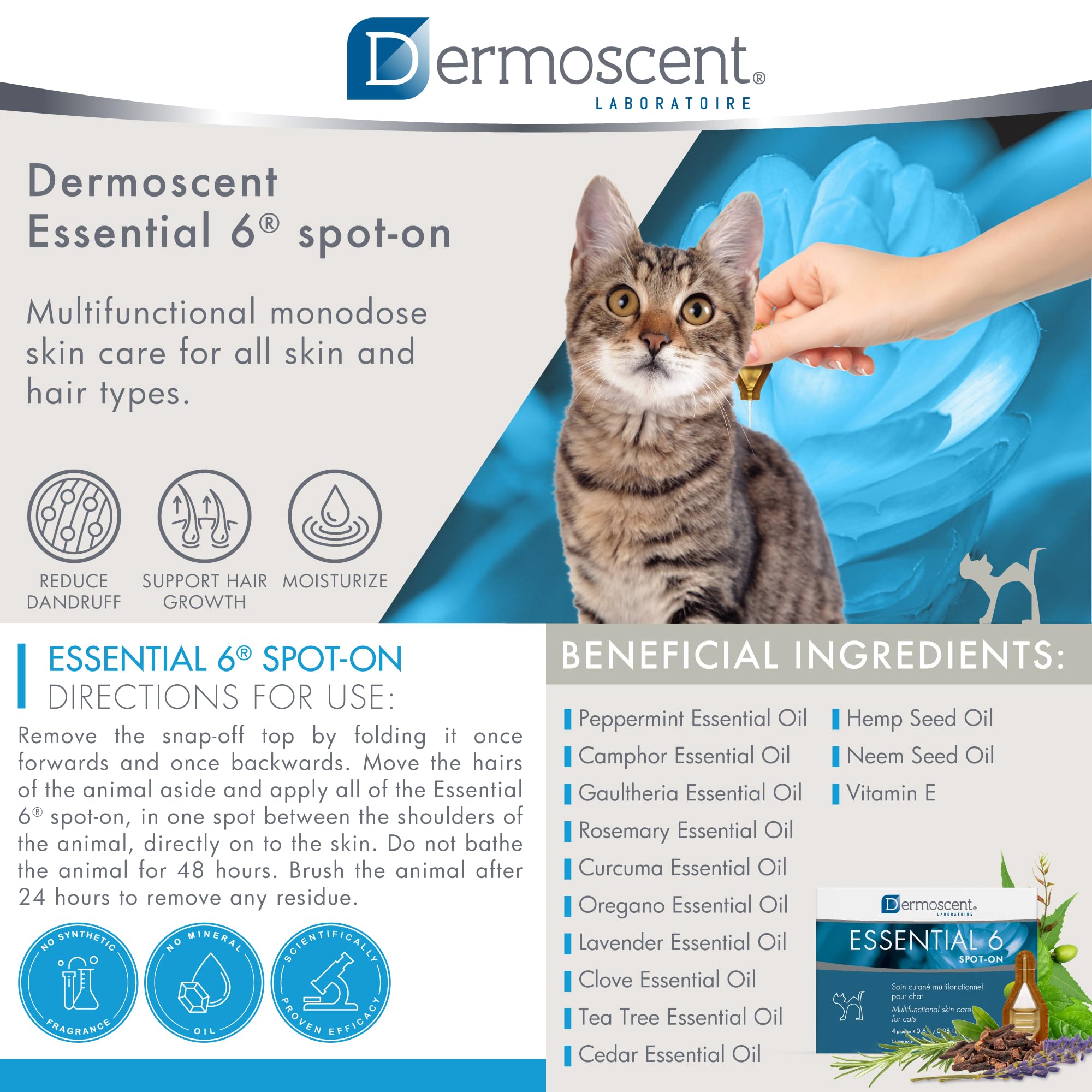 Dermoscent Essential 6 skin-coat-boost image suggesting improved coat condition