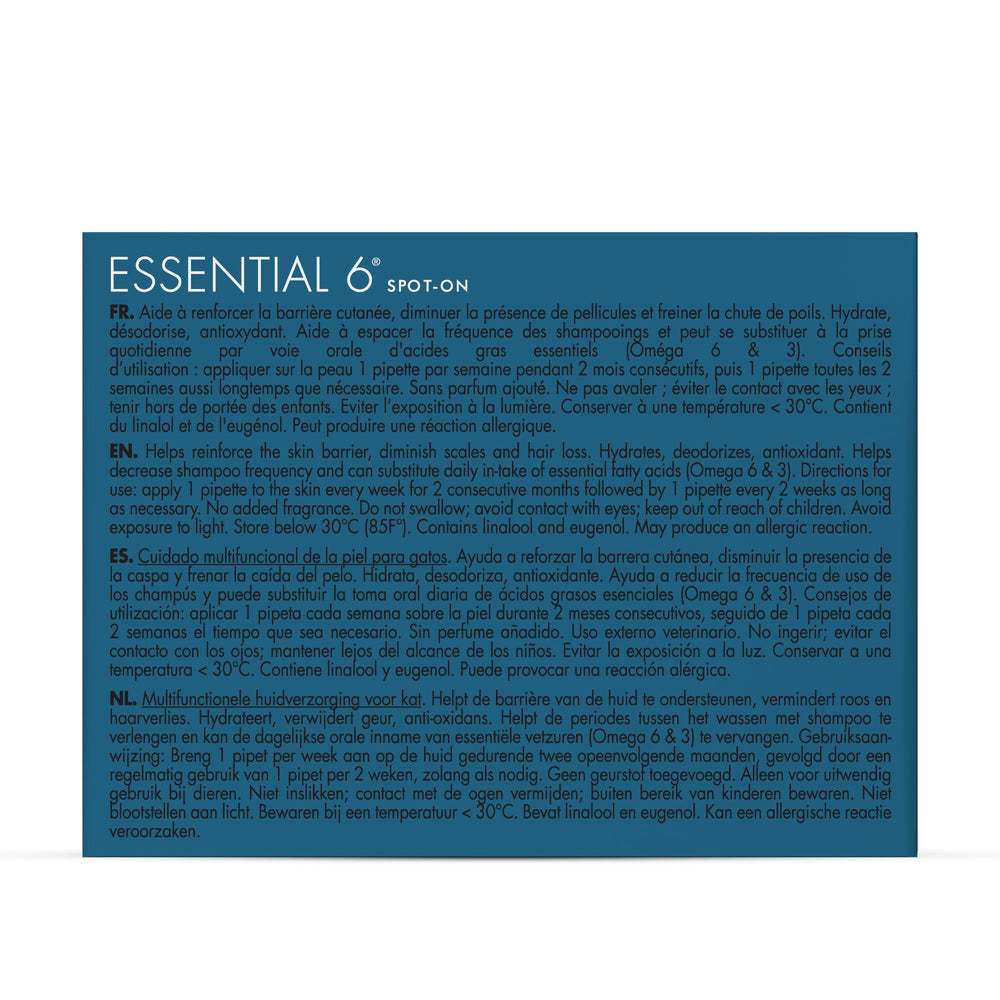 Dermoscent Essential 6 spot-on application shows easy, cat-friendly skin care