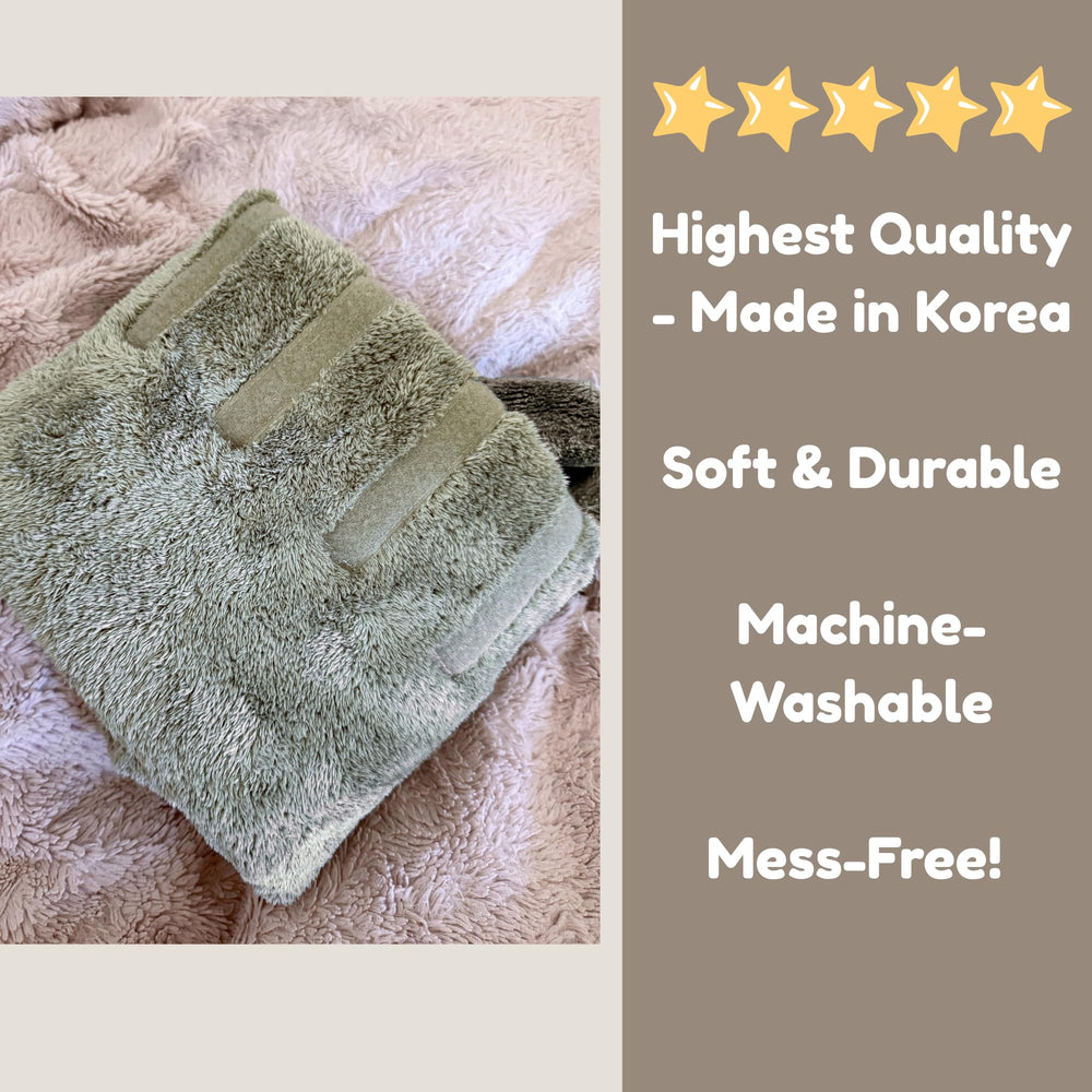 DERPYCHAPPY premium dog towel robe elastic-headband helps keep robe in place during zoomies.