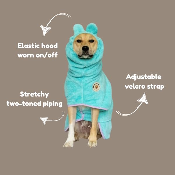 DERPYCHAPPY premium dog towel robe size options S-XL for various breeds