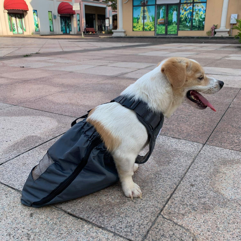 derYEP dog drag bag features easy buckles for quick fitting.