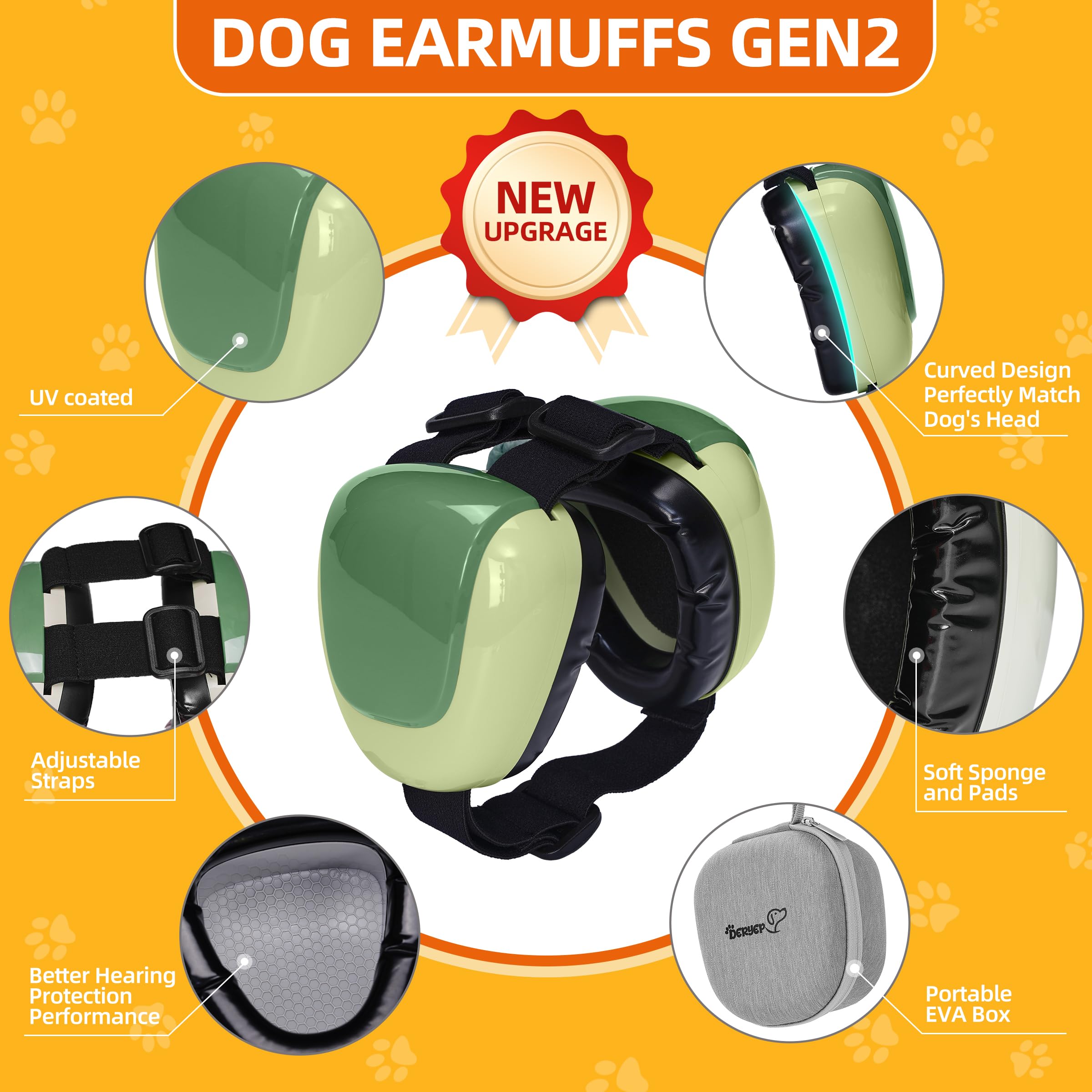 derYEP Dog Earmuffs GEN2 layered color design suits various fur colors.
