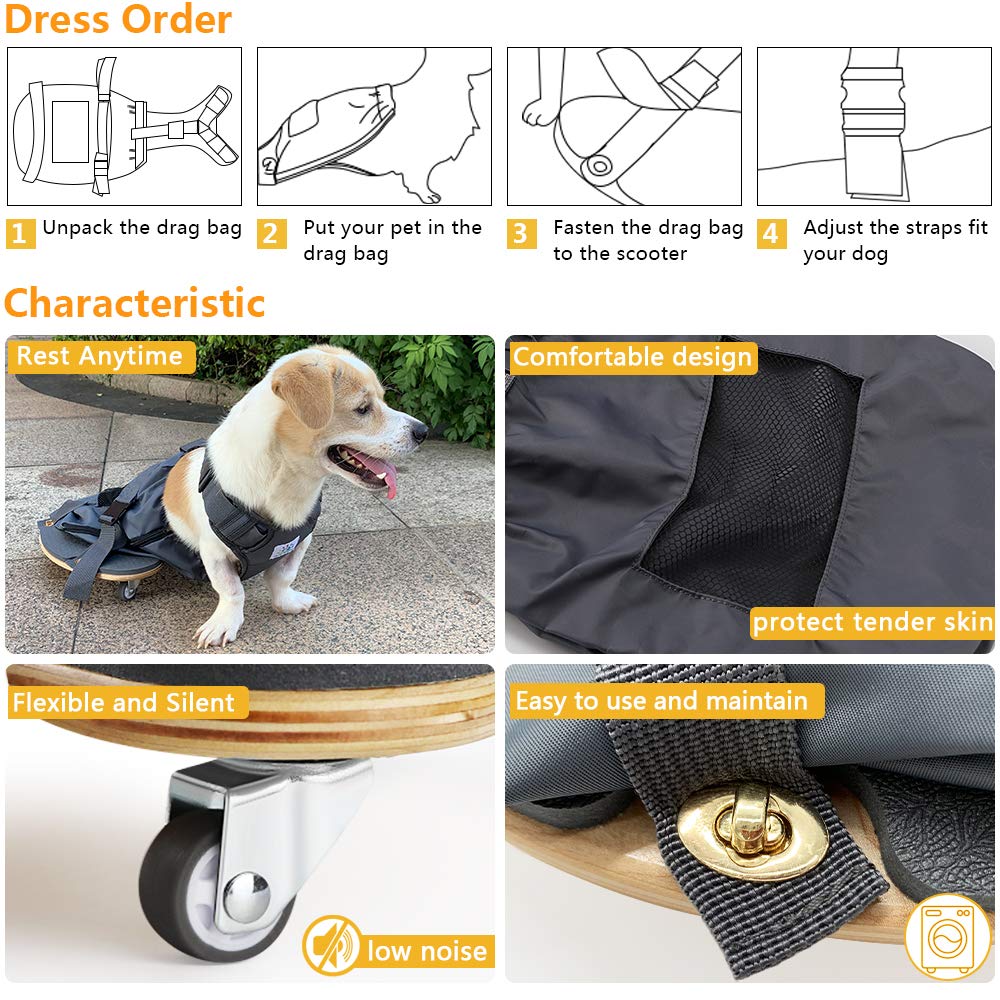 deryep pet scooter wheelchair washable fabric and cover for easy cleaning
