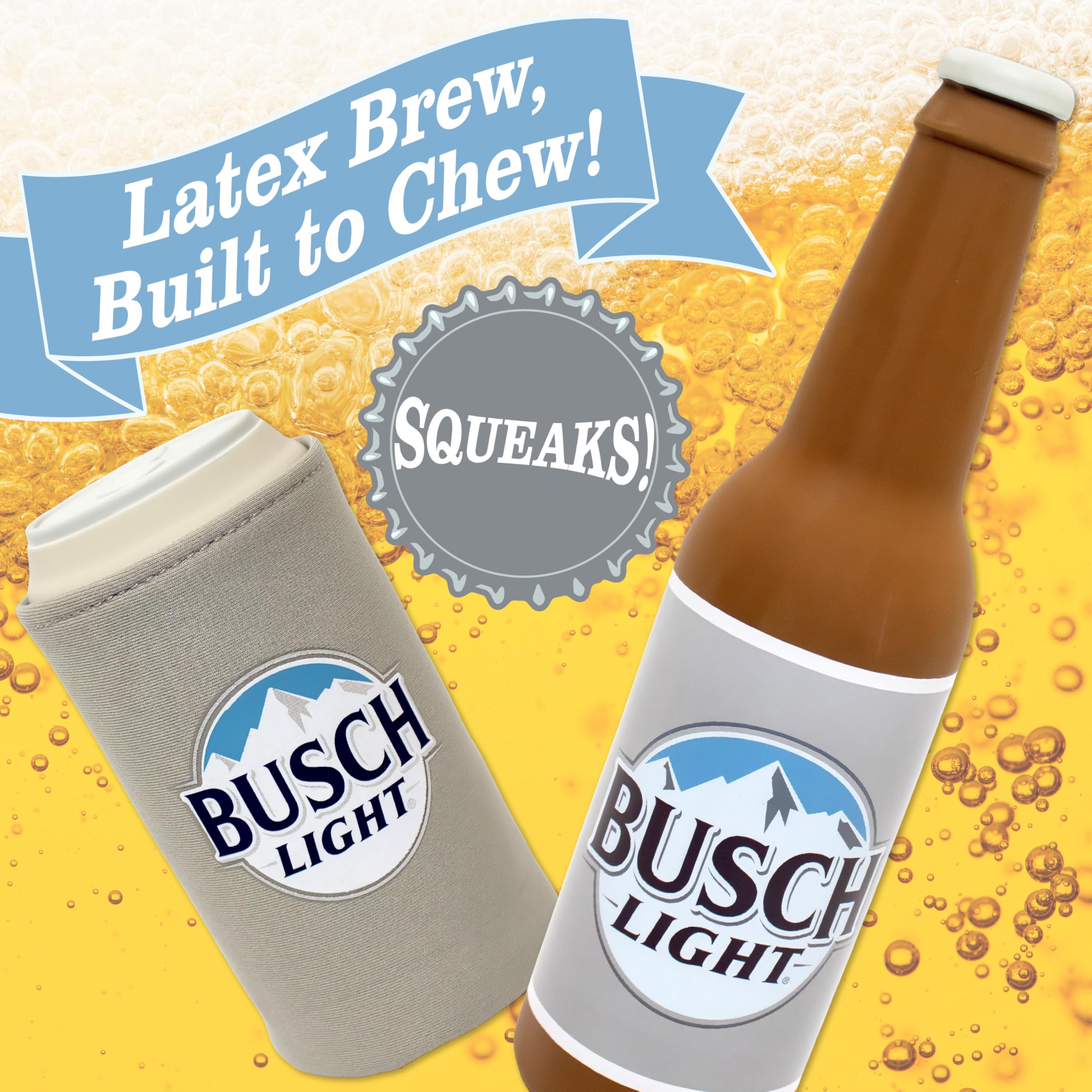 design-lab-busch-light-dog-toy-can-squeaker encourages active outdoor games