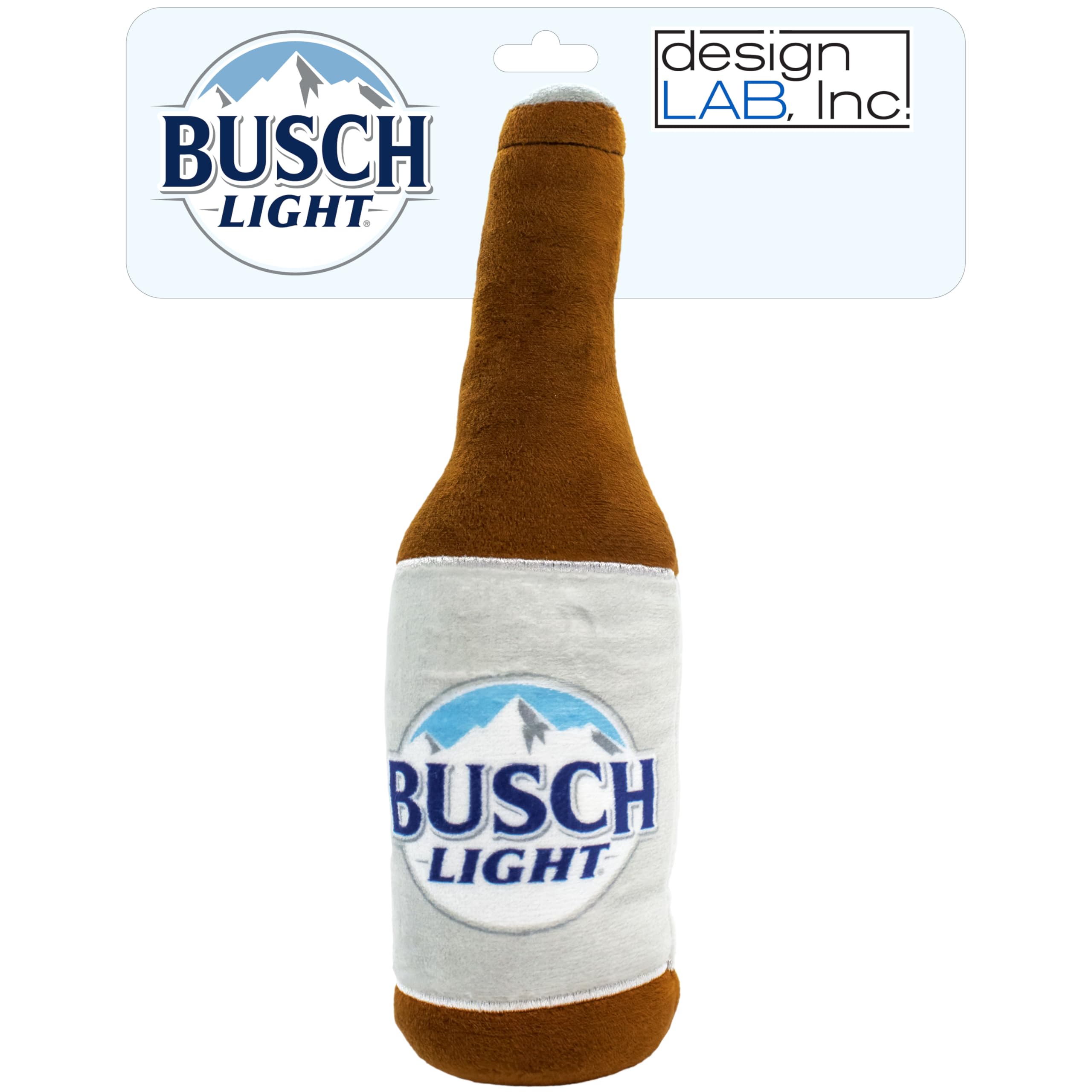 design LAB, Inc. Busch Light 12in plush bottle toy for interactive fetch and cuddling