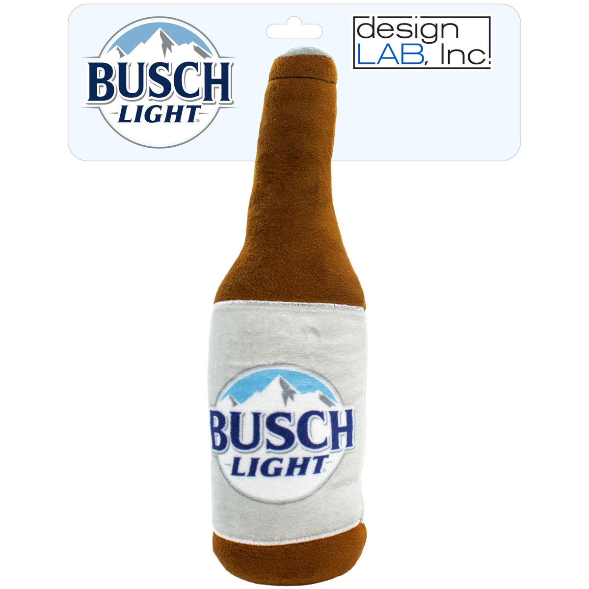 design LAB, Inc. Busch Light 12in plush bottle toy for interactive fetch and cuddling