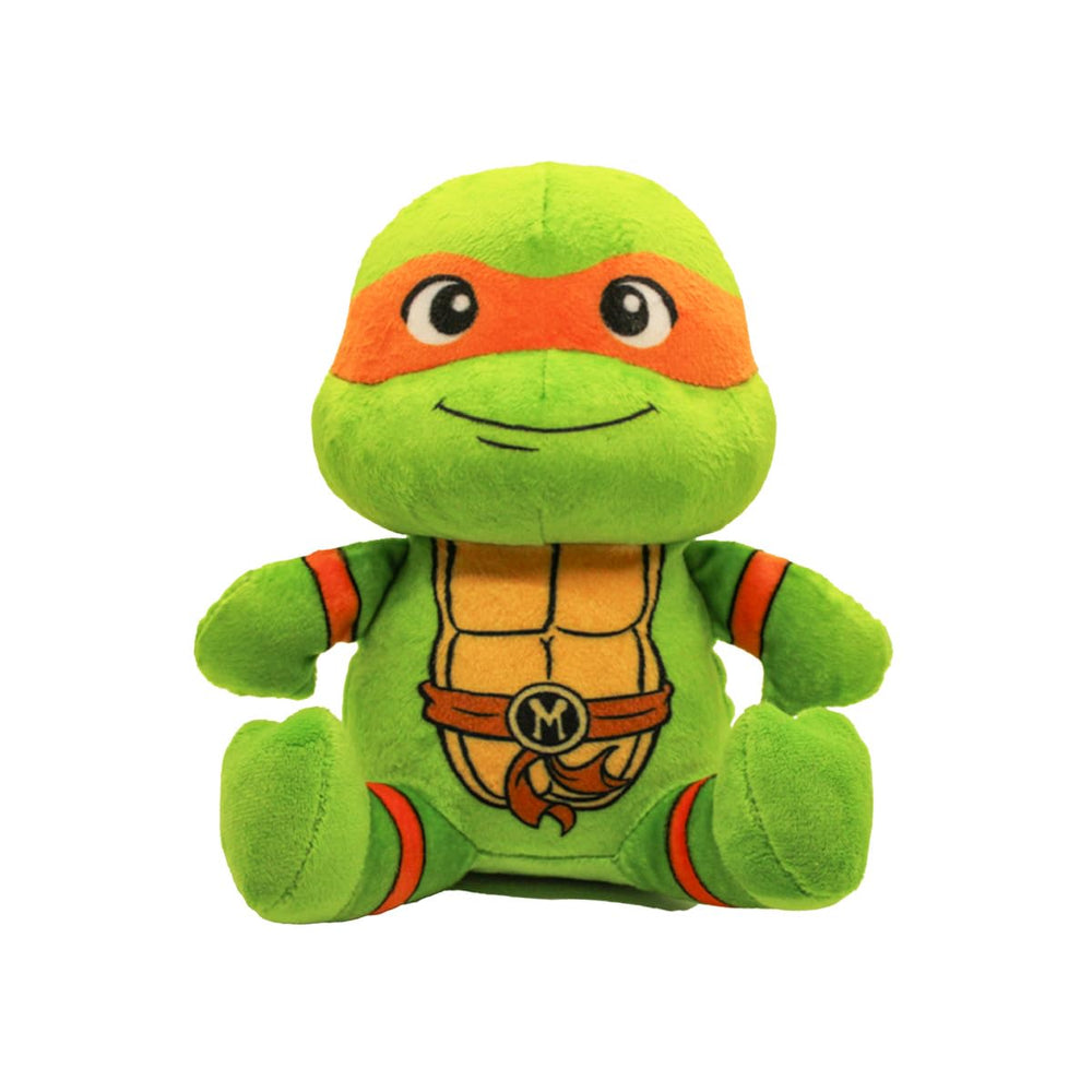 Design LAB TMNT Michelangelo plush closeup showing soft fabric and chew-safe design.