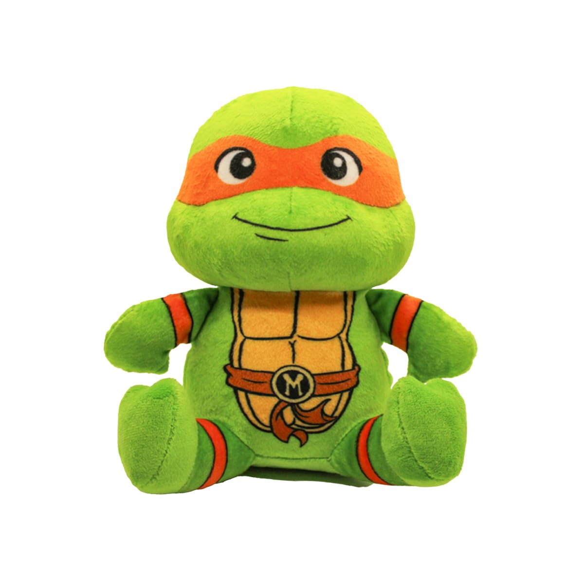 Design LAB TMNT Michelangelo plush closeup showing soft fabric and chew-safe design.