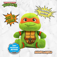 Design LAB TMNT plush dog toy with soft materials for indoor safe play.