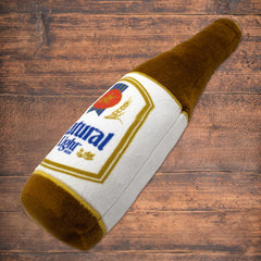 design LAB, Inc. Natural Light beer dog toy soft plush closeup for gentle chewing