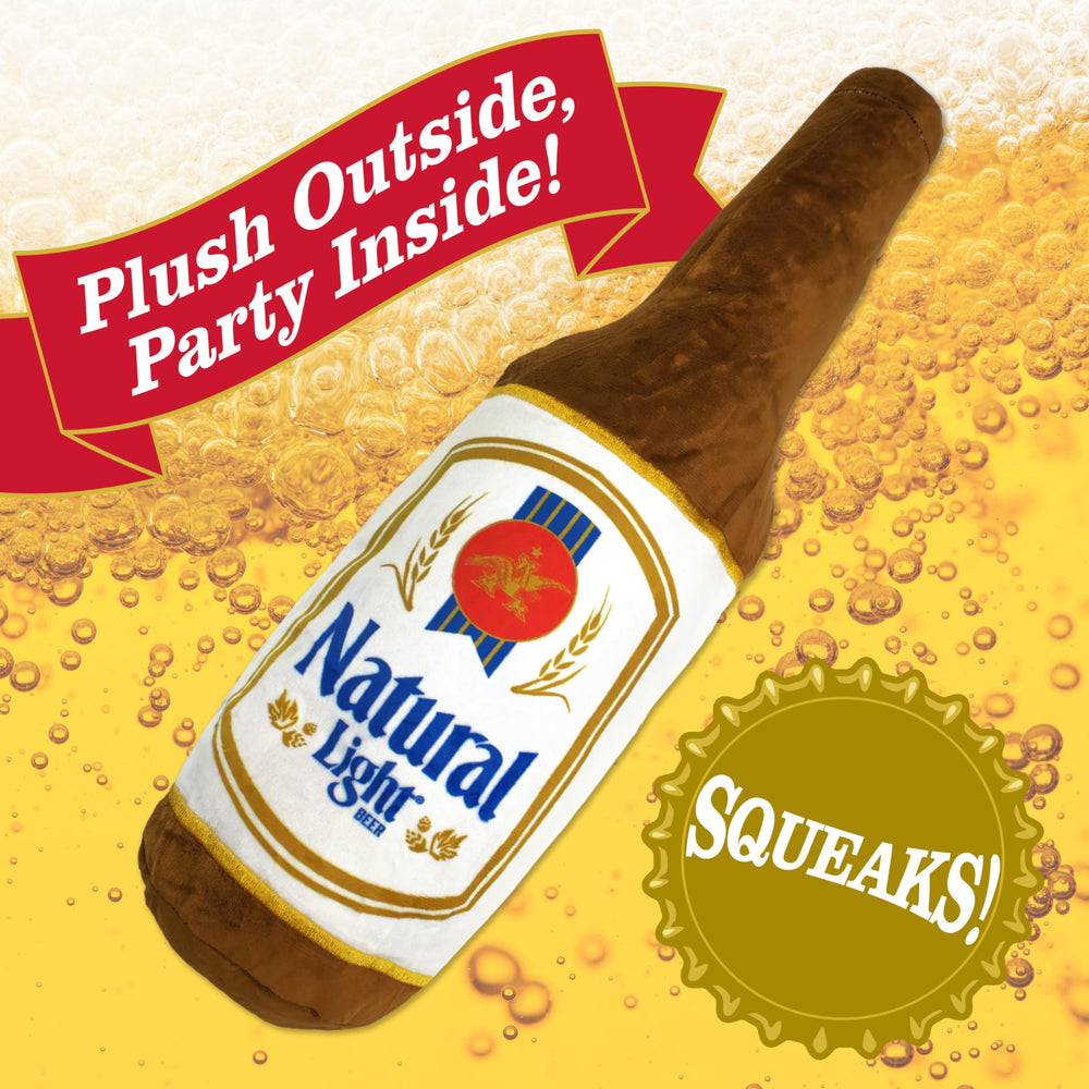 design LAB, Inc. Natural Light beer dog toy squeaker action for interactive play