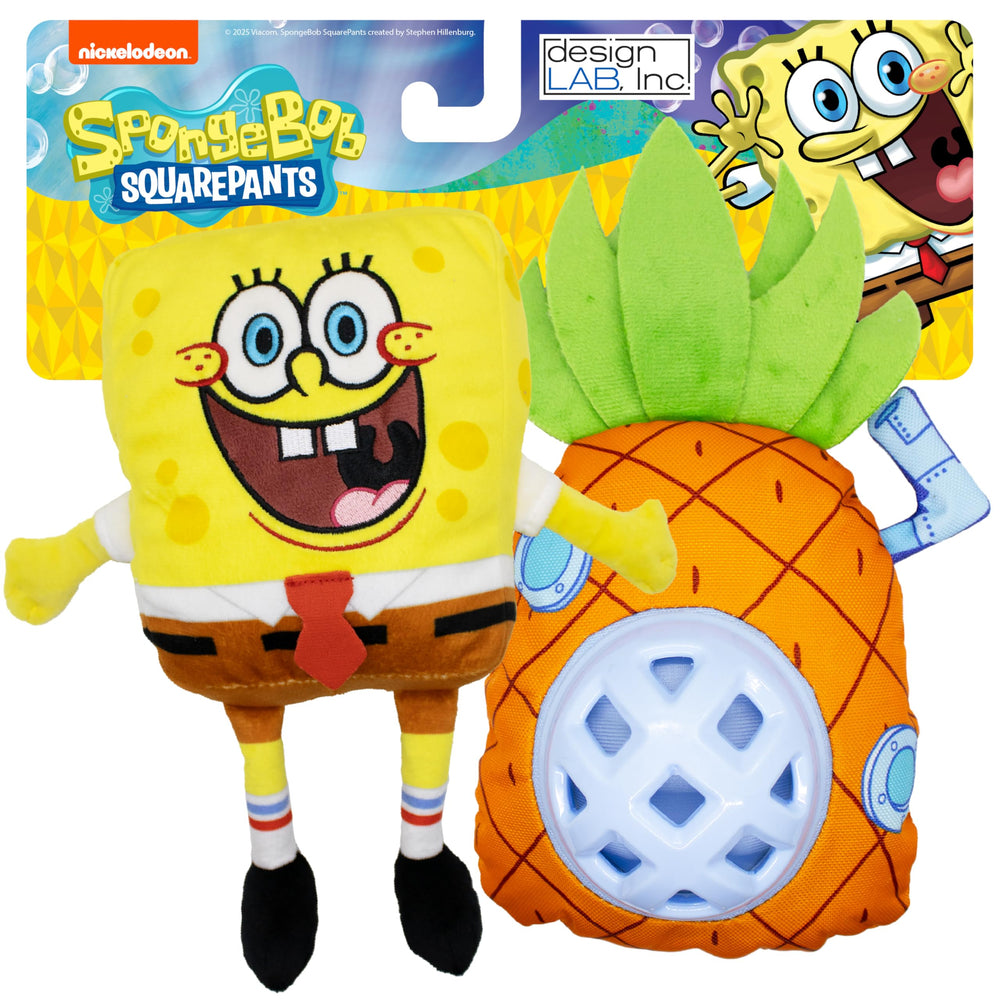 design LAB SpongeBob plush dog toy for interactive play