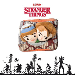 Design LAB Stranger Things indoor-play scene featuring nesting plush toys for enrichment.