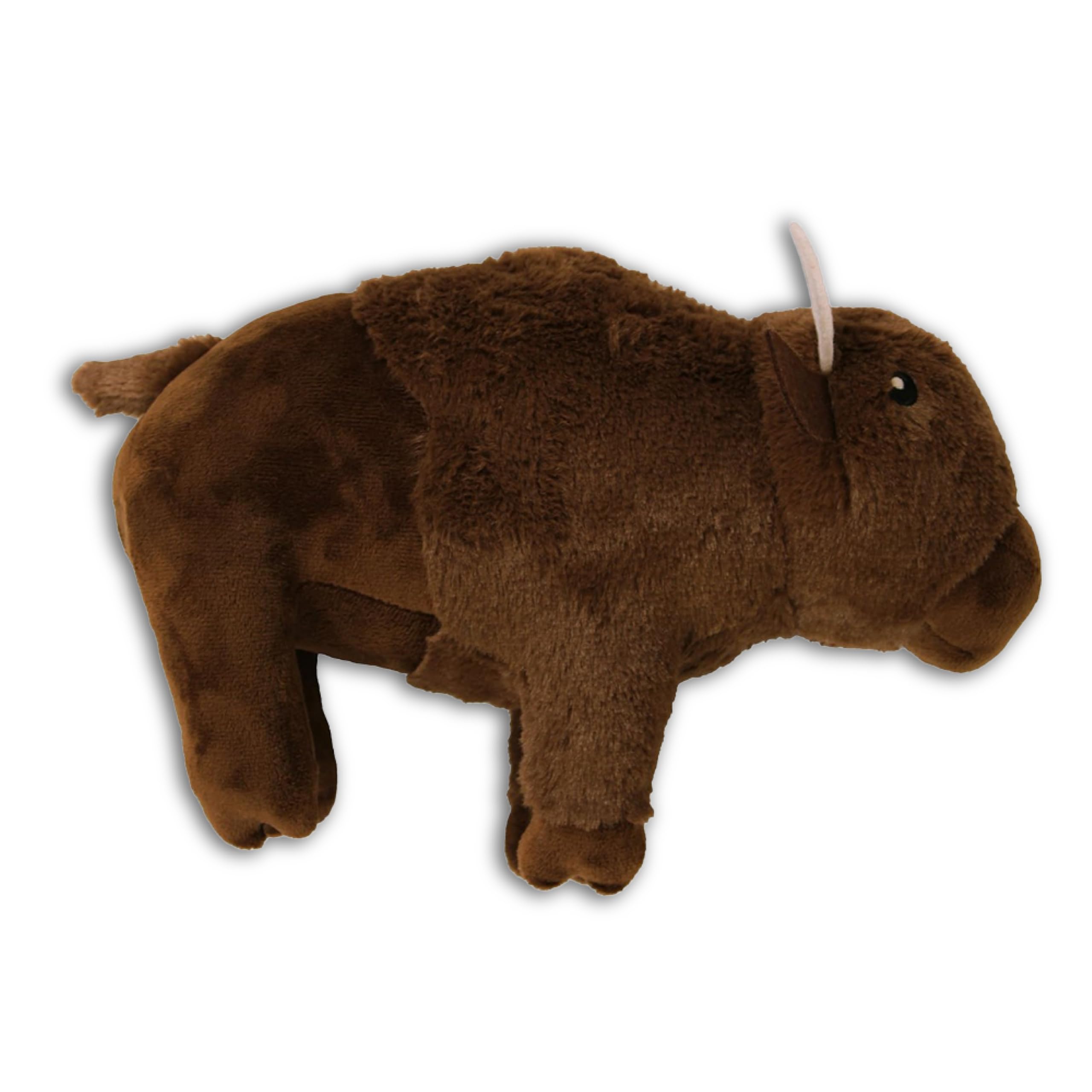design LAB Yellowstone bison plush toy side view for soft, comforting dog playtime