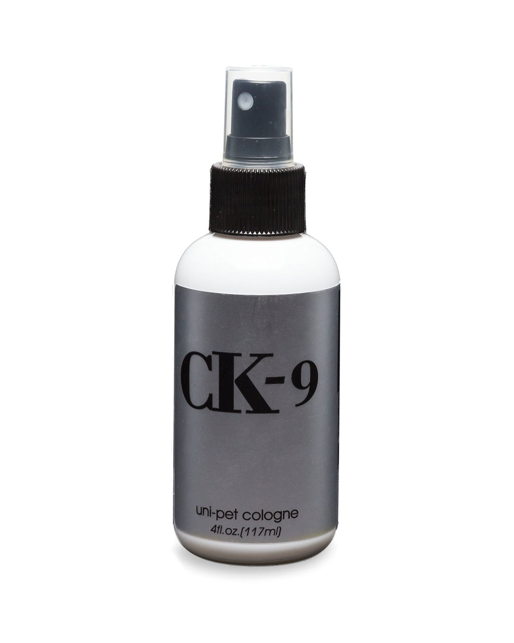Designer Doggie CK-9 cologne bottle, long-lasting scent for fresh-smelling dogs between baths.