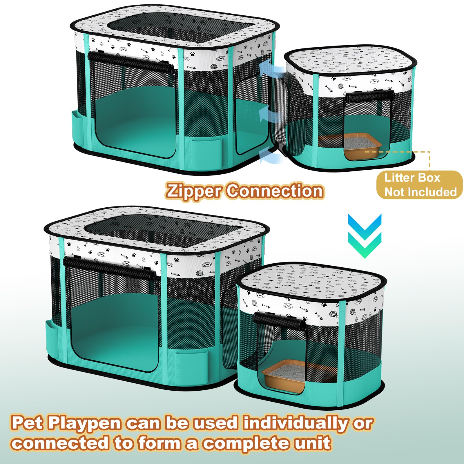 DESELL detachable litter area design for odor separation and flexibility