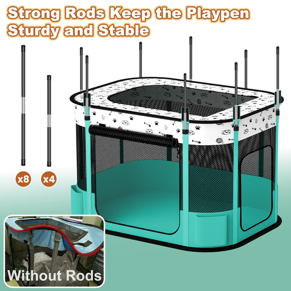 DESELL foldable playpen with carry bag ready for travel