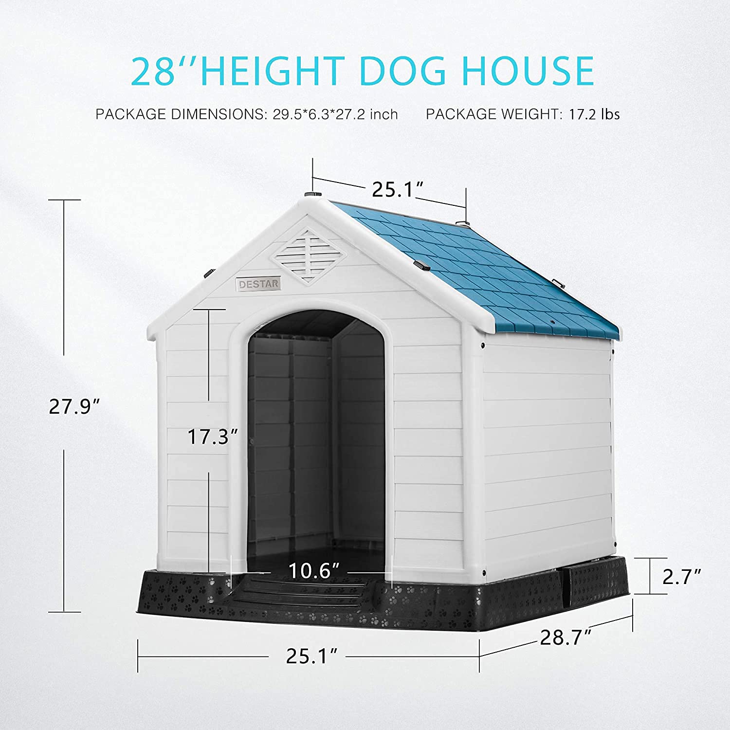 DEStar dog house easy assembly gets you setup quickly for outdoor or indoor use.