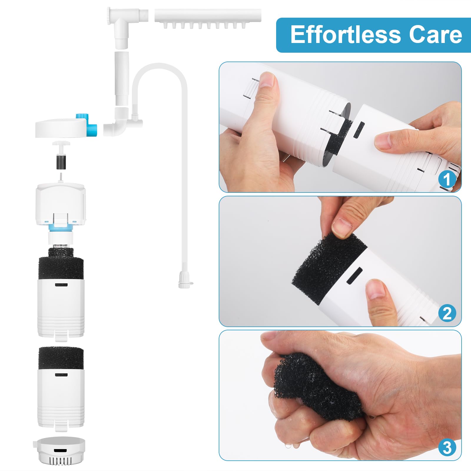 DESUMG easy installation with tool-free setup suits any aquascape.
