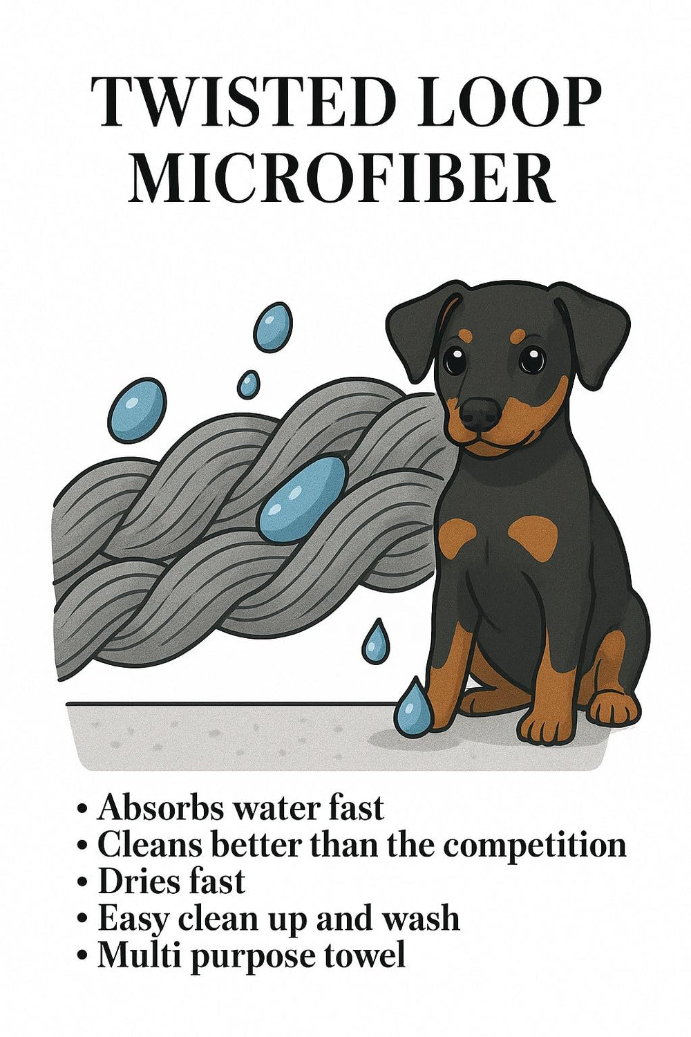 Devil Dog Microfiber 1200 GSM gray towel designed for quick-dry travel.