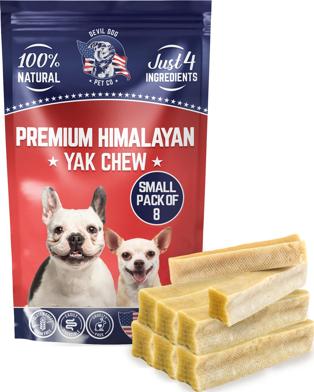 Devil Dog Pet Co Himalayan Yak Chews closeup texture for small dogs