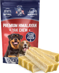 Devil Dog Pet Co Himalayan yak chews extra-large pack for long-lasting chewing.
