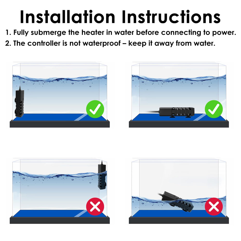 Devopet 100W heater fits 10-20 gallon tanks for versatile setups.