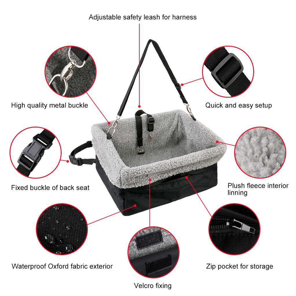 Devoted Doggy Deluxe waterproof bottom protects car interior from spills.