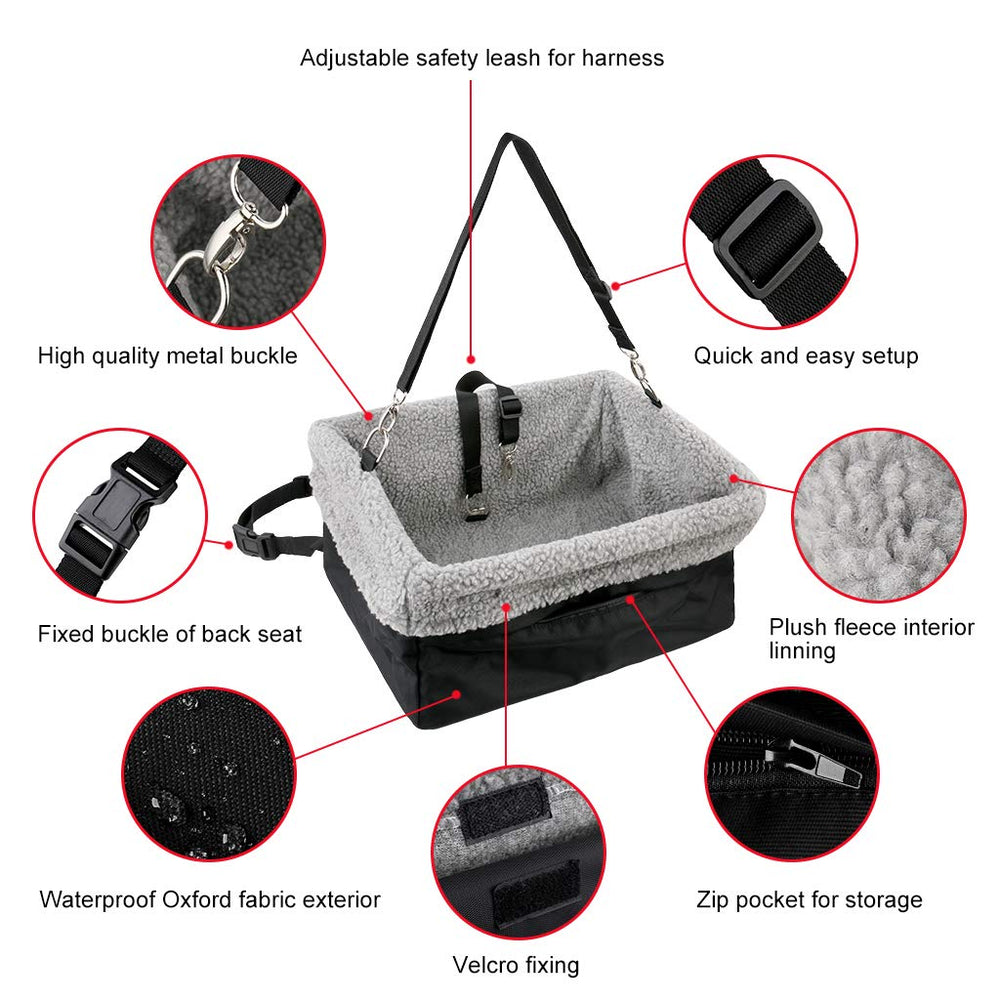 Devoted Doggy Deluxe waterproof bottom protects car interior from spills.