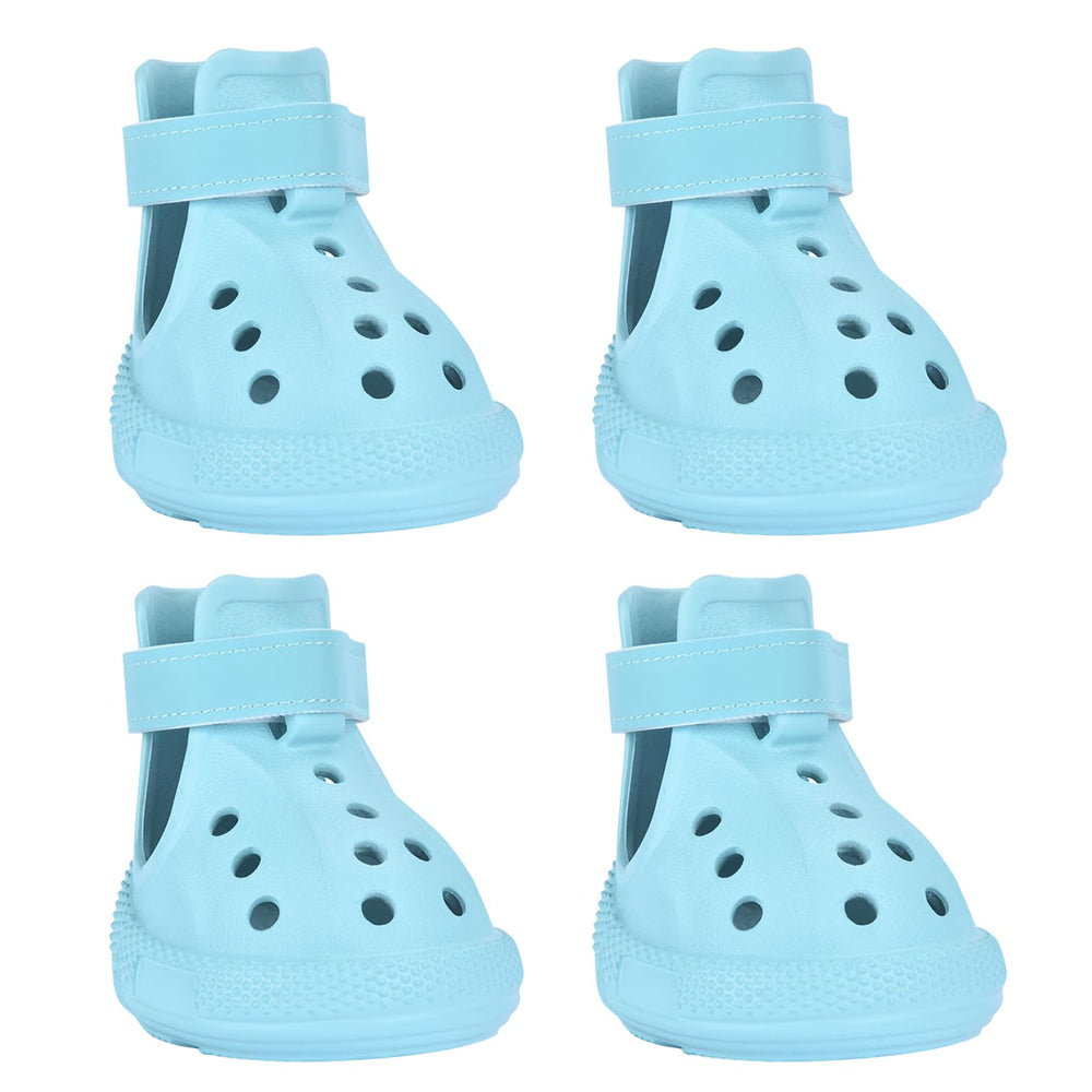 DEWVIE dog shoes with blue adjustable Velcro for secure daily walks.