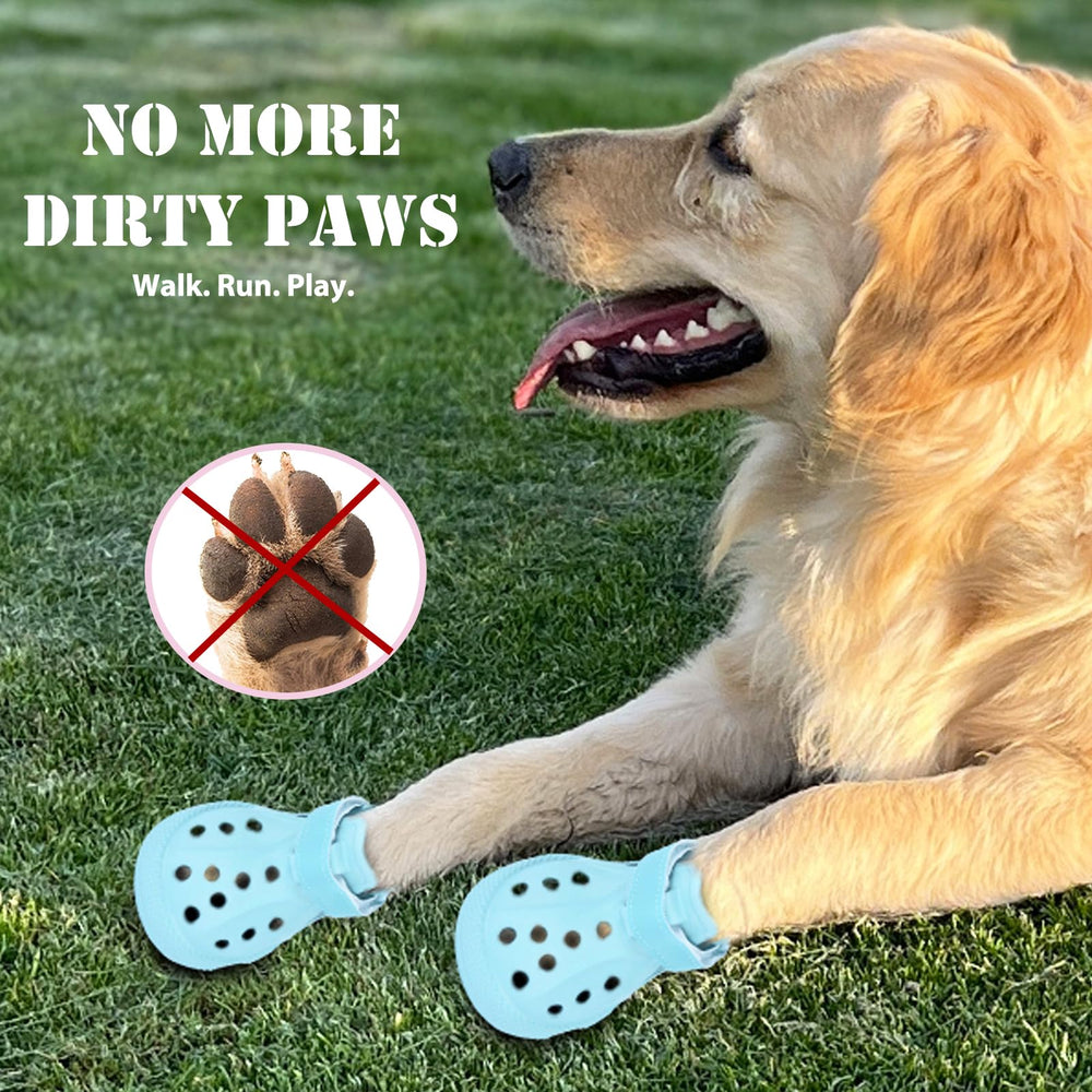DEWVIE dog shoes blue paw-protection daily-walks support comfortable training sessions.