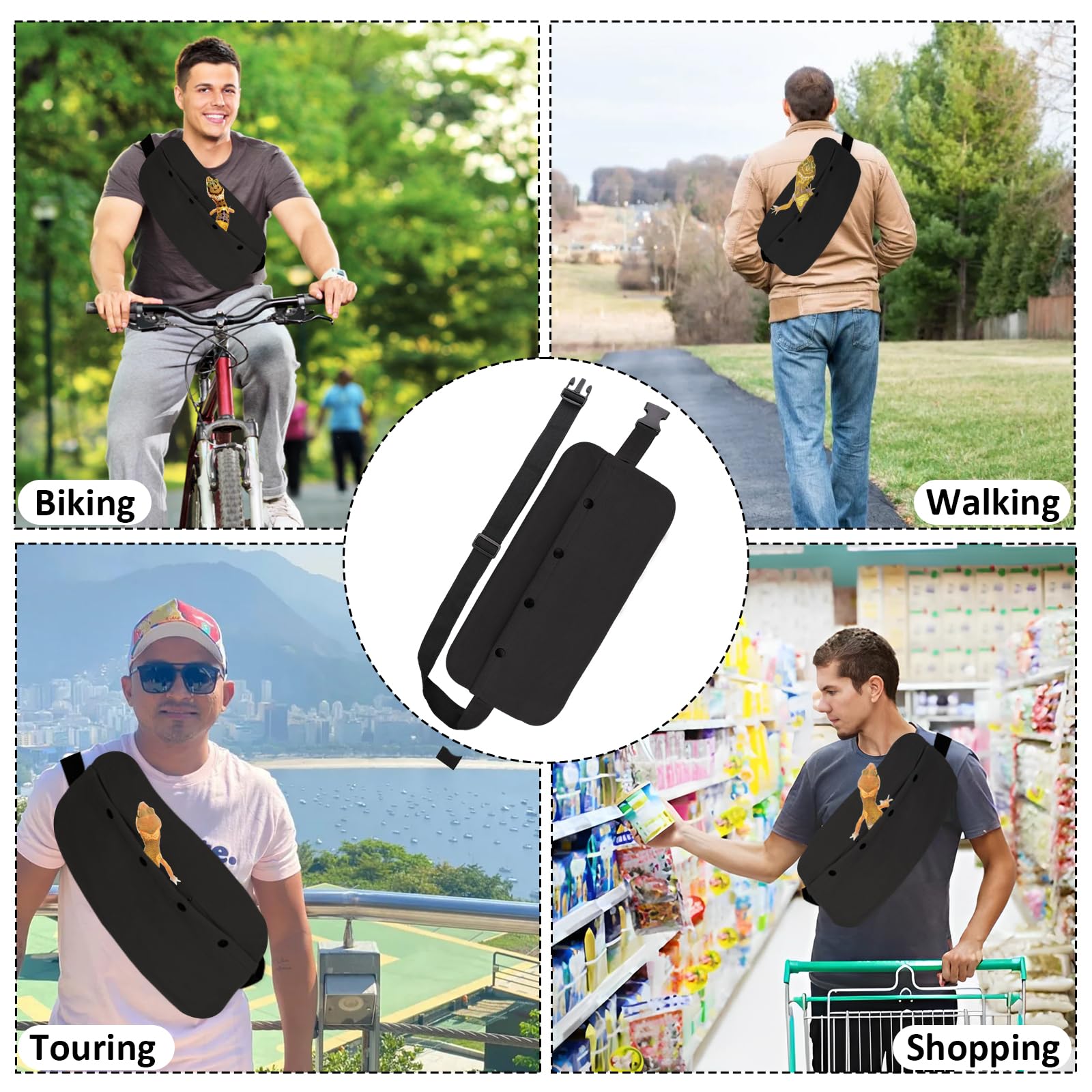 Dexspoeny compatible with geckos and chameleons for safe leash-walking