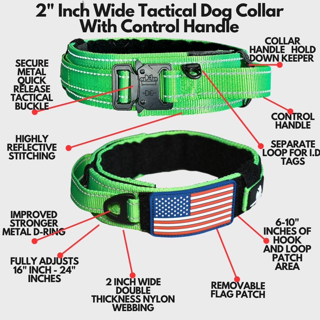 DEZIZEUSK9 collar with control handle for safer leash management during walks