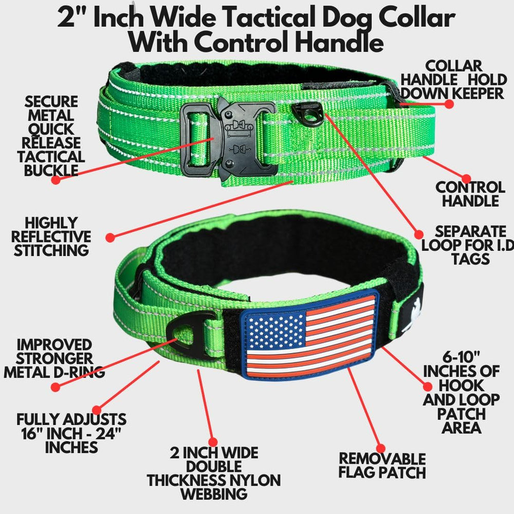 DEZIZEUSK9 collar with control handle for safer leash management during walks