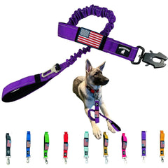 DEZIZEUSK9 heavy-duty bungee leash extended length provides smooth shock absorption during energetic walks.
