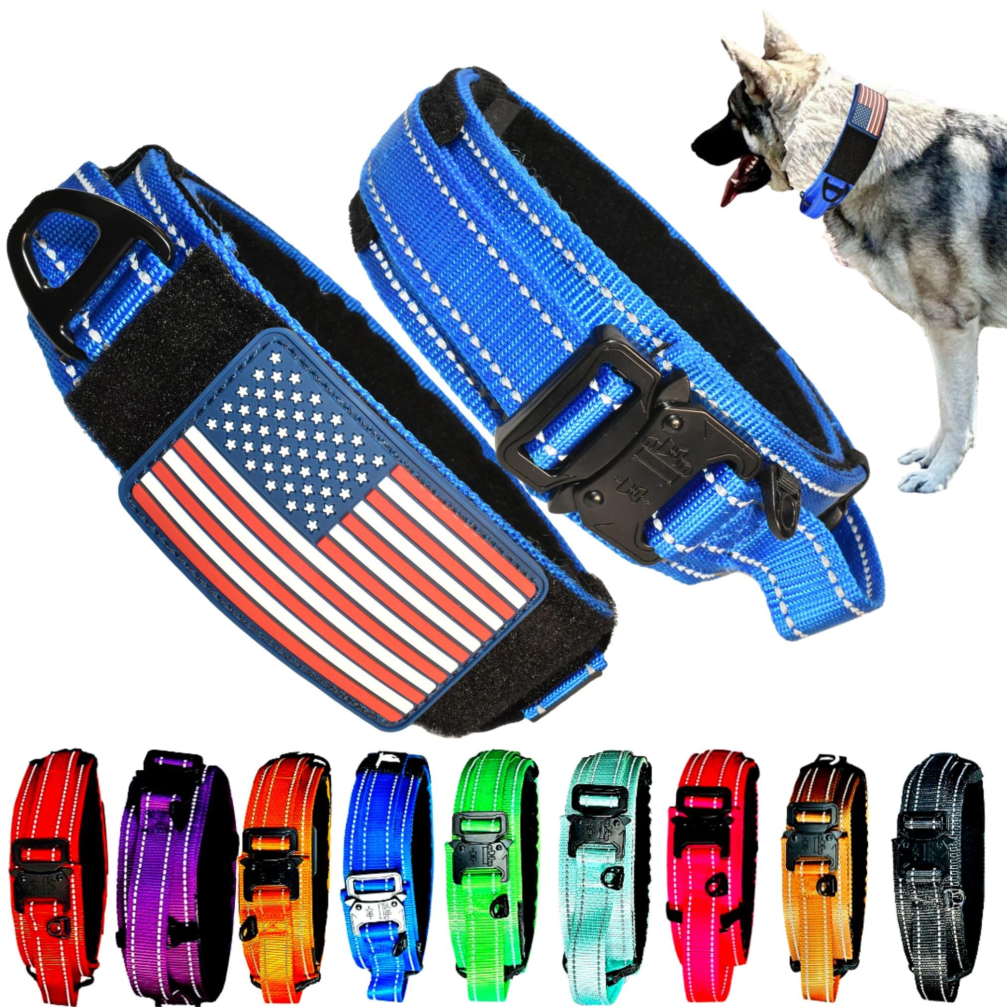 DEZIZEUSK9 tactical collar with handle close-up for confident control during walks