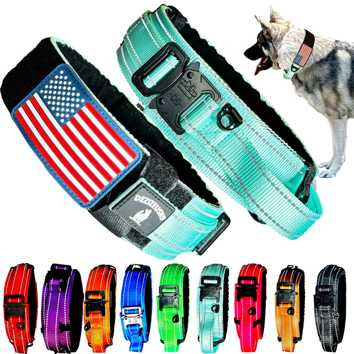 DEZIZEUSK9 tactical collar with handle enhances control during walking