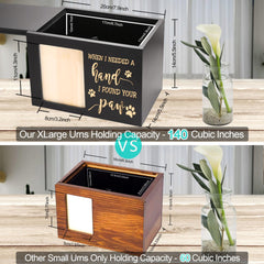DGDCDV pet urn side view highlights generous ashes capacity