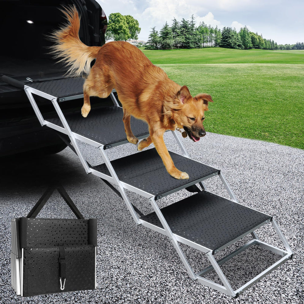 DGSL dog ramp folded compact for easy car storage and quick deployment