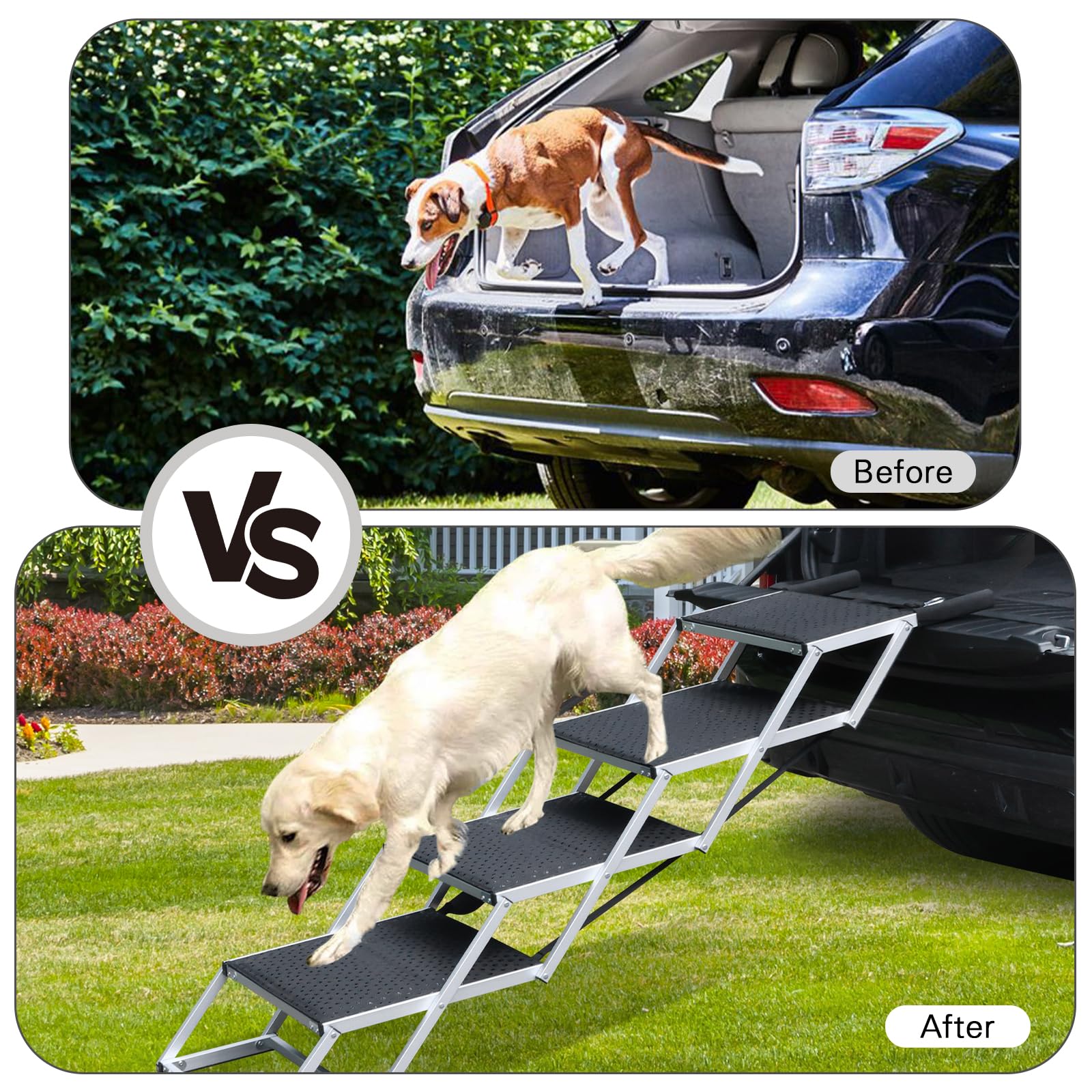 DGSL dog ramp stored in trunk showcases compact portability