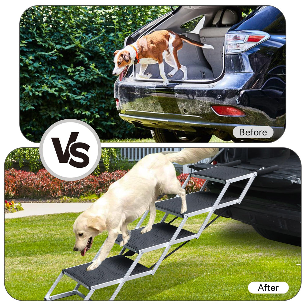 DGSL dog ramp stored in trunk showcases compact portability
