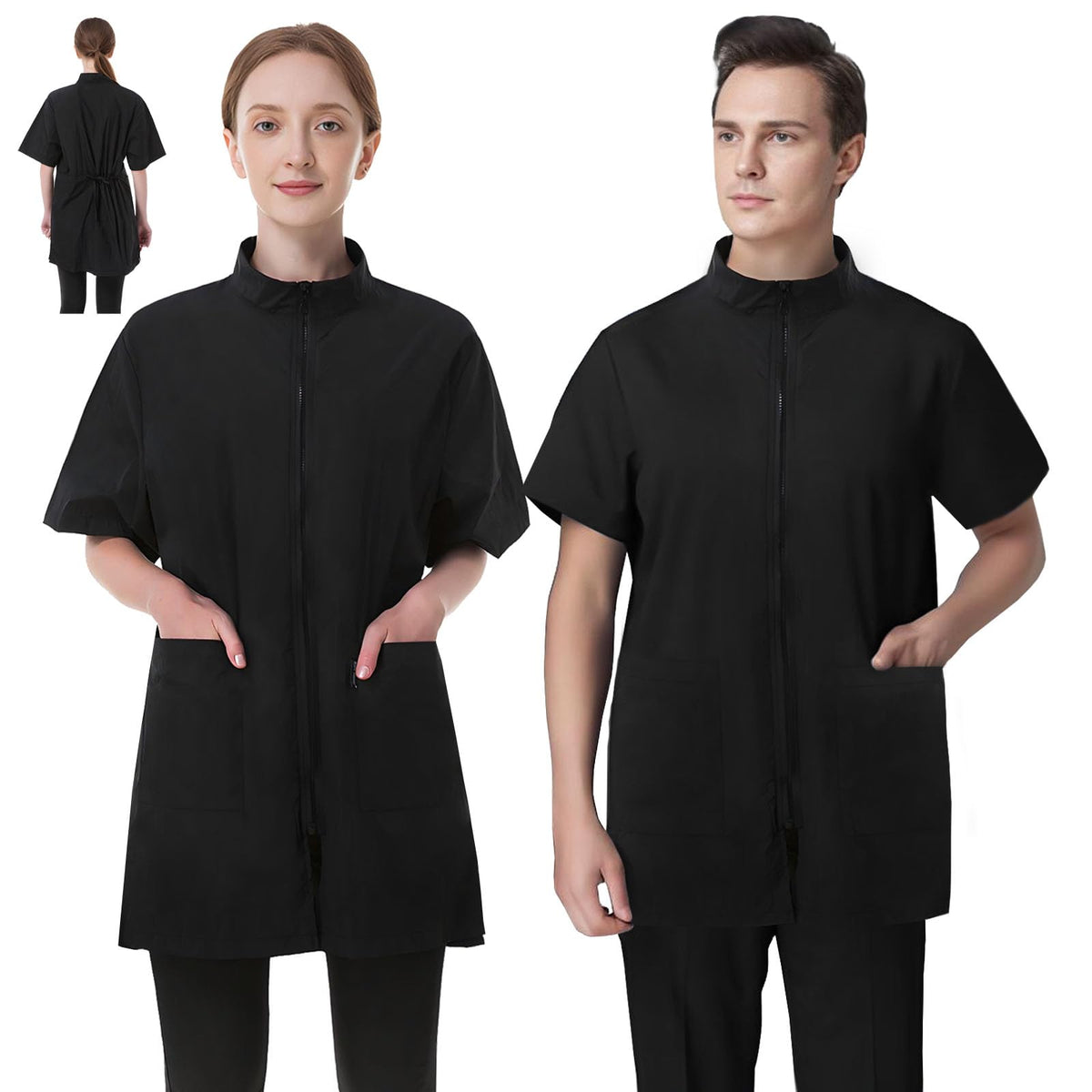 DHXYZZB pet grooming workwear with full zipper enables quick on/off between tasks