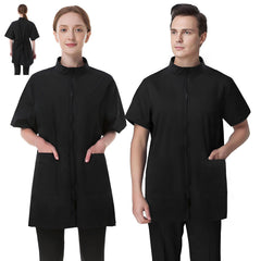 DHXYZZB pet grooming workwear with full zipper enables quick on/off between tasks