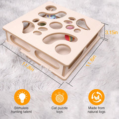 DI BI GRAMAS Cat Interactive Box Puzzle Toy balls-and-bell kit for sensory enrichment